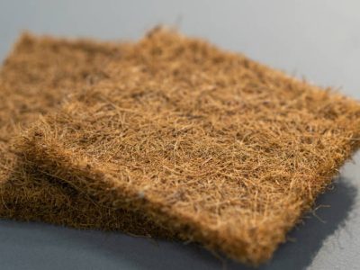 Coconut coir. Close-up Coconut fiber. Mattress filler. The concept of filling a mattress. Technology Concept. Furniture manufacture. Industrial and business concept. The concept of filling a mattress.